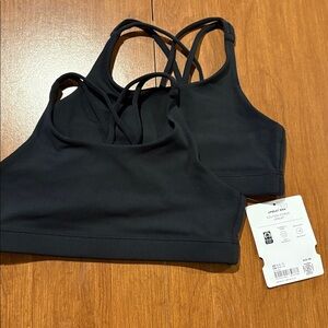 NWT Athleta Girl Bundle of two Upbeat Black Bras Size M/8-10.